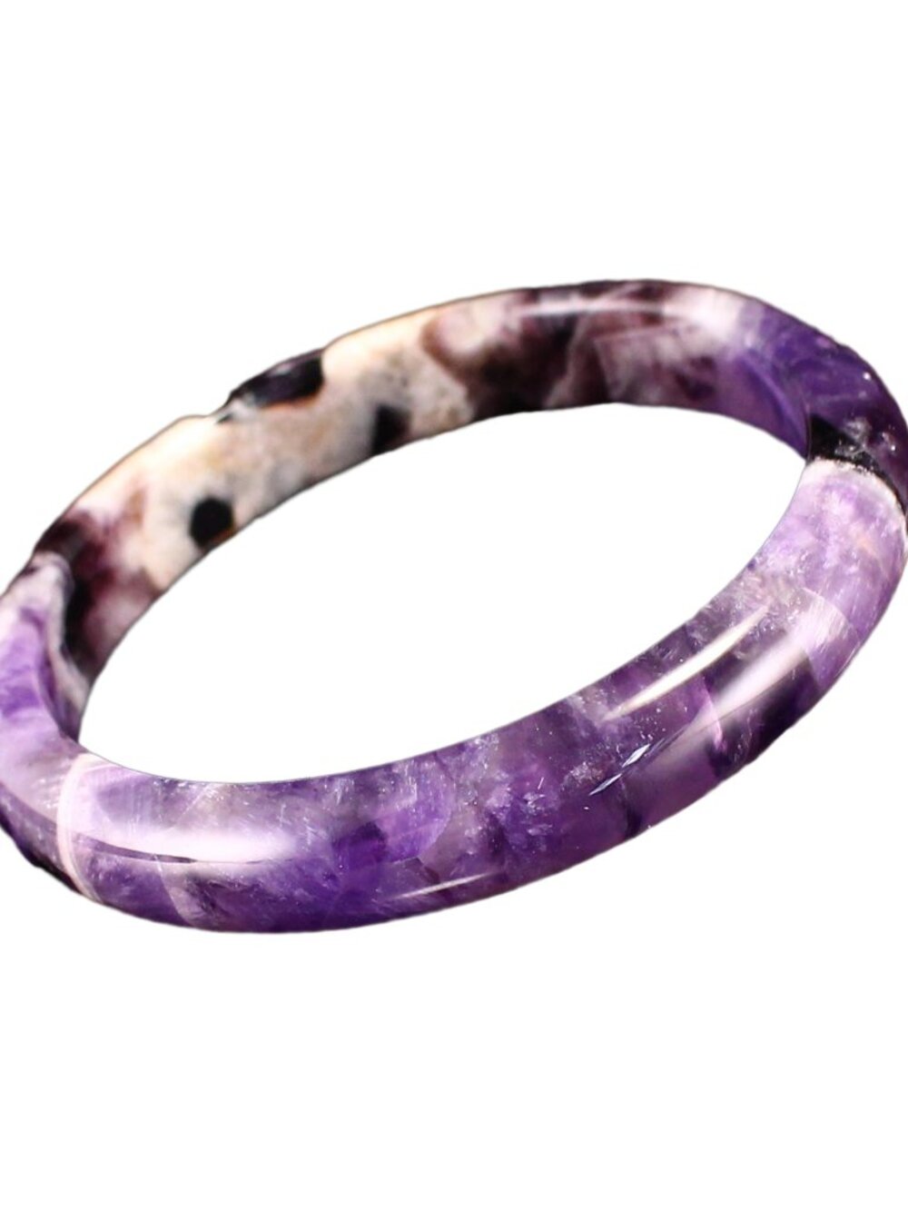 Natural Dream Chevron Amethyst Crystal Bangle Bracelet 60 mm ID 36.295g Certifie
